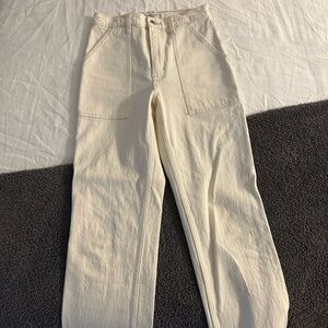 Abercrombie & Fitch Cream High Rise Women Jeans